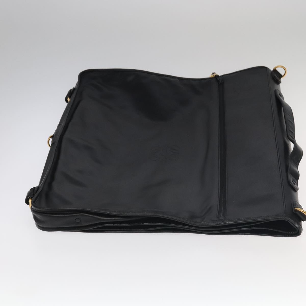 LOEWE Anagram Garment Cover Leather Black Gold Auth ep6458