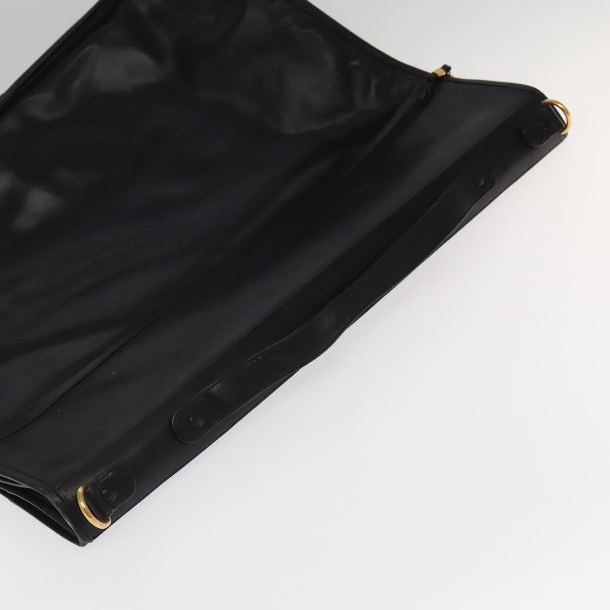 LOEWE Anagram Garment Cover Leather Black Gold Auth ep6458