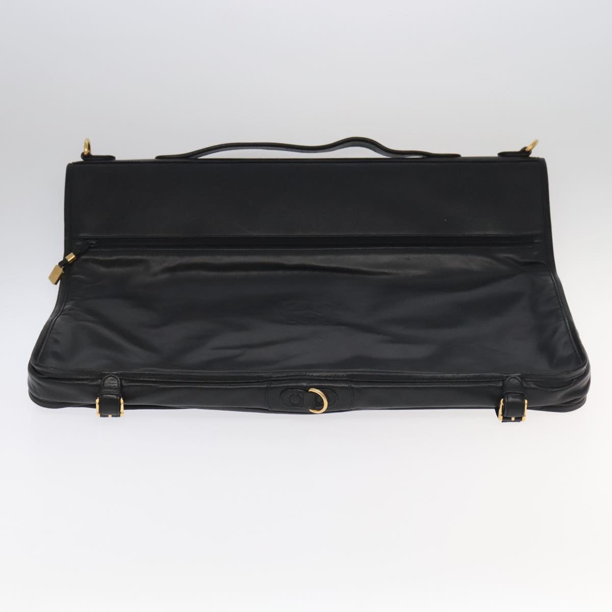 LOEWE Anagram Garment Cover Leather Black Gold Auth ep6458