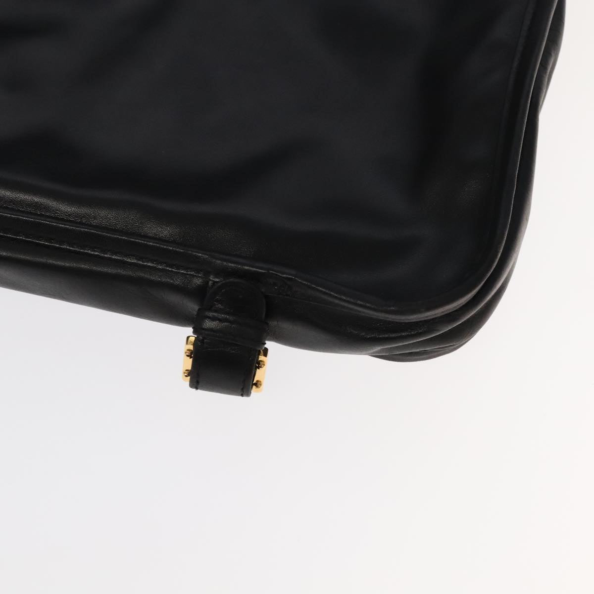 LOEWE Anagram Garment Cover Leather Black Gold Auth ep6458