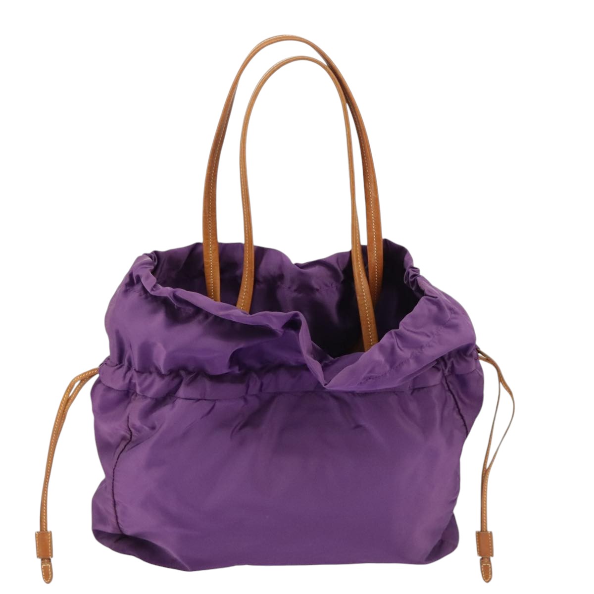 PRADA Tote Bag Nylon Purple Gold Auth ep6502
