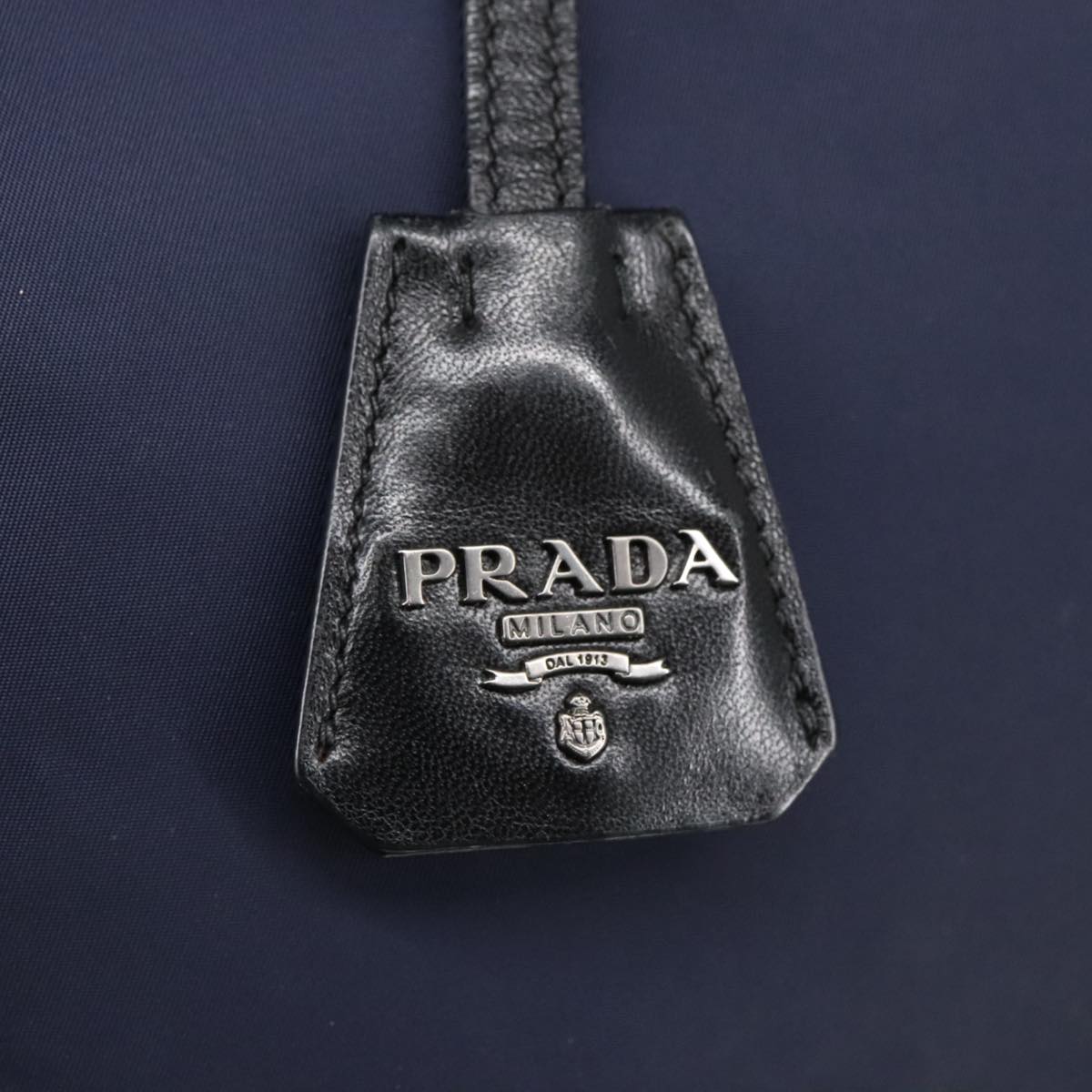 PRADA Hand Bag Nylon Navy Silver Auth ep6744