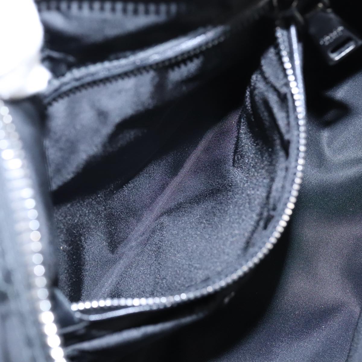 PRADA Hand Bag Nylon Navy Silver Auth ep6744