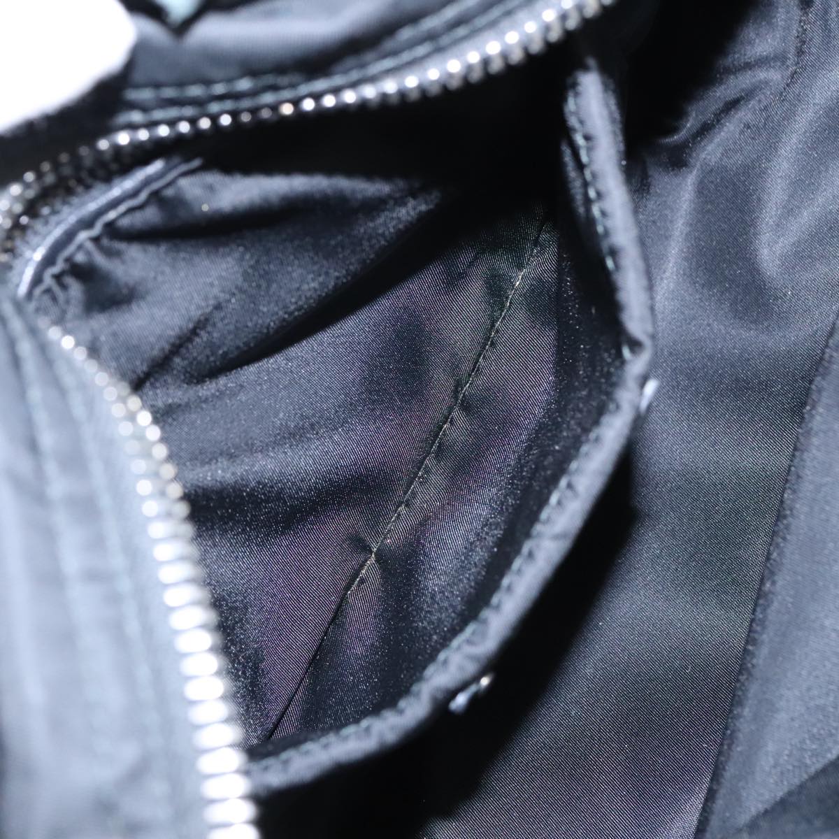 PRADA Hand Bag Nylon Navy Silver Auth ep6744