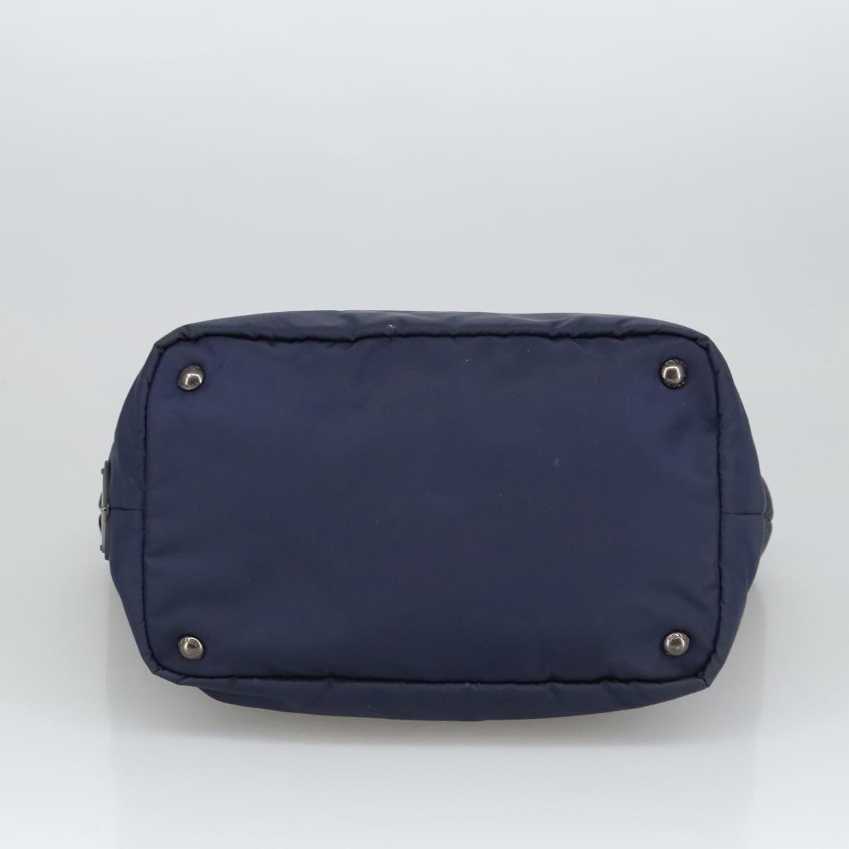 PRADA Hand Bag Nylon Navy Silver Auth ep6744