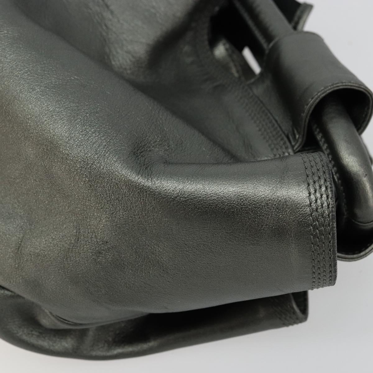 LOEWE Anagram Nappa Aire Hand Bag Leather Gunmetal Auth ep6842