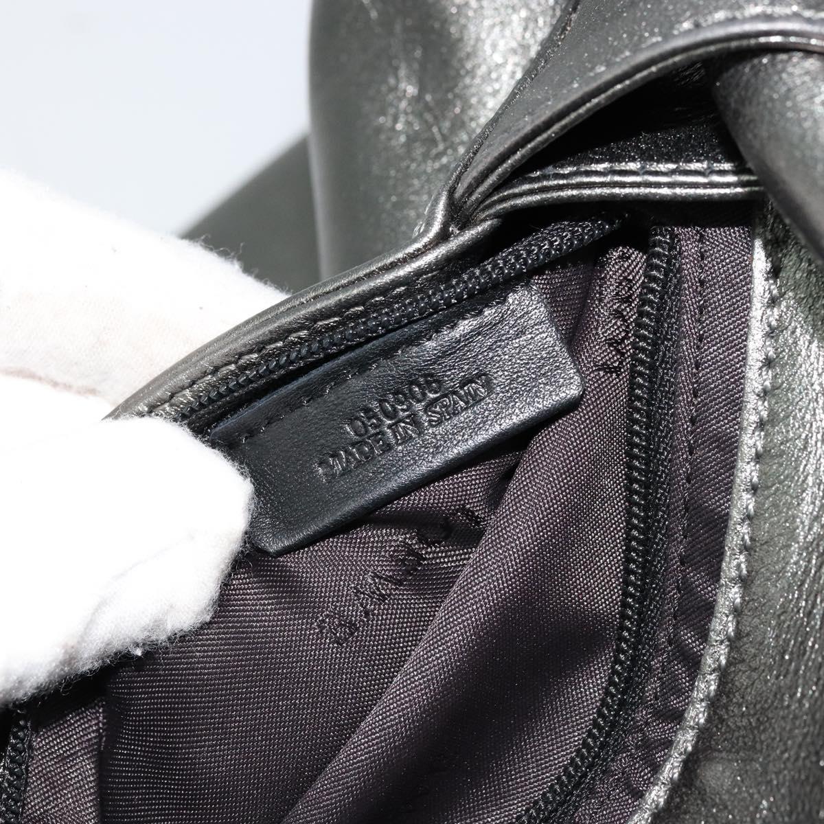 LOEWE Anagram Nappa Aire Hand Bag Leather Gunmetal Auth ep6842