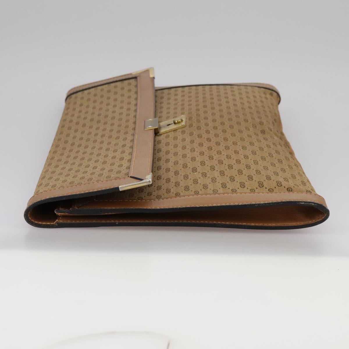 GUCCI Micro GG Canvas Clutch Bag Beige Auth ep6918
