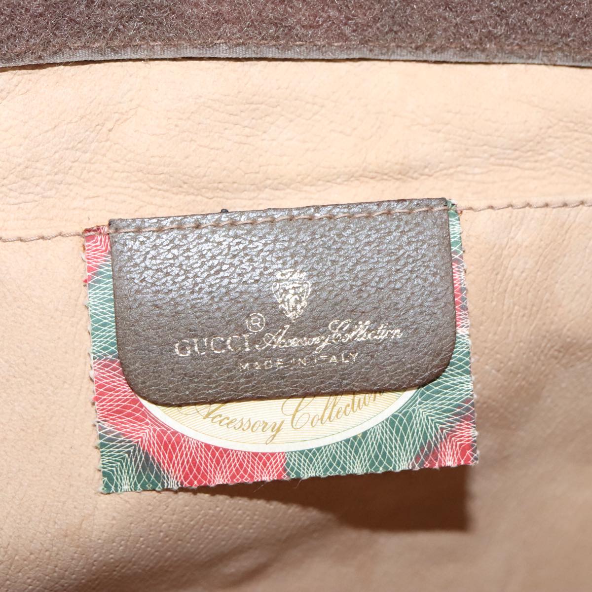 GUCCI GG Supreme Web Sherry Line Clutch Bag PVC Beige Red 89 01 033 Auth ep6982