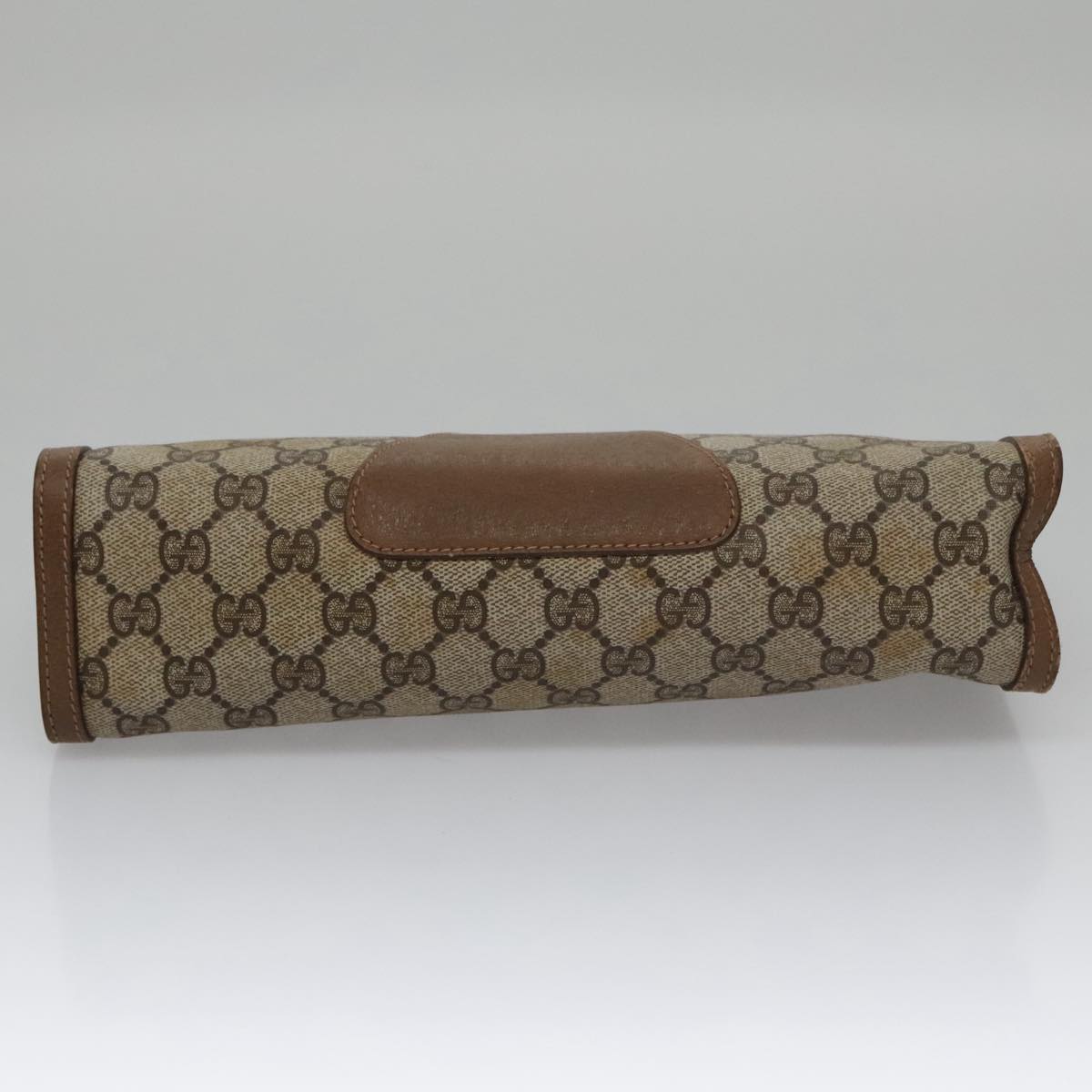 GUCCI GG Supreme Web Sherry Line Clutch Bag PVC Beige Red 89 01 033 Auth ep6982