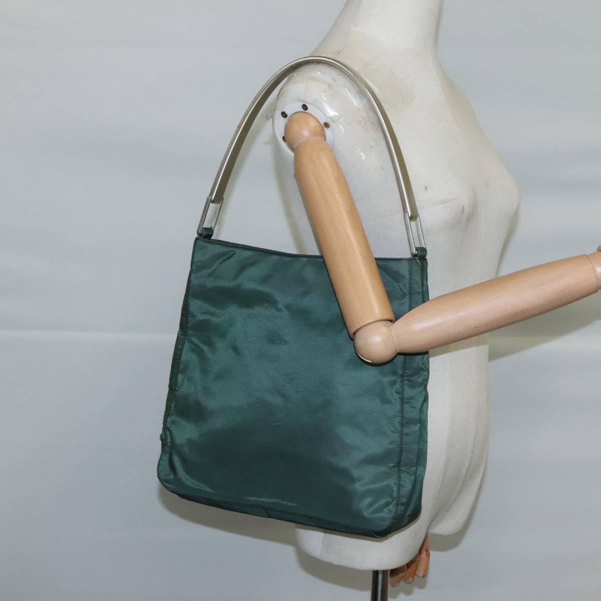 PRADA Shoulder Bag Nylon Green Auth ep7022