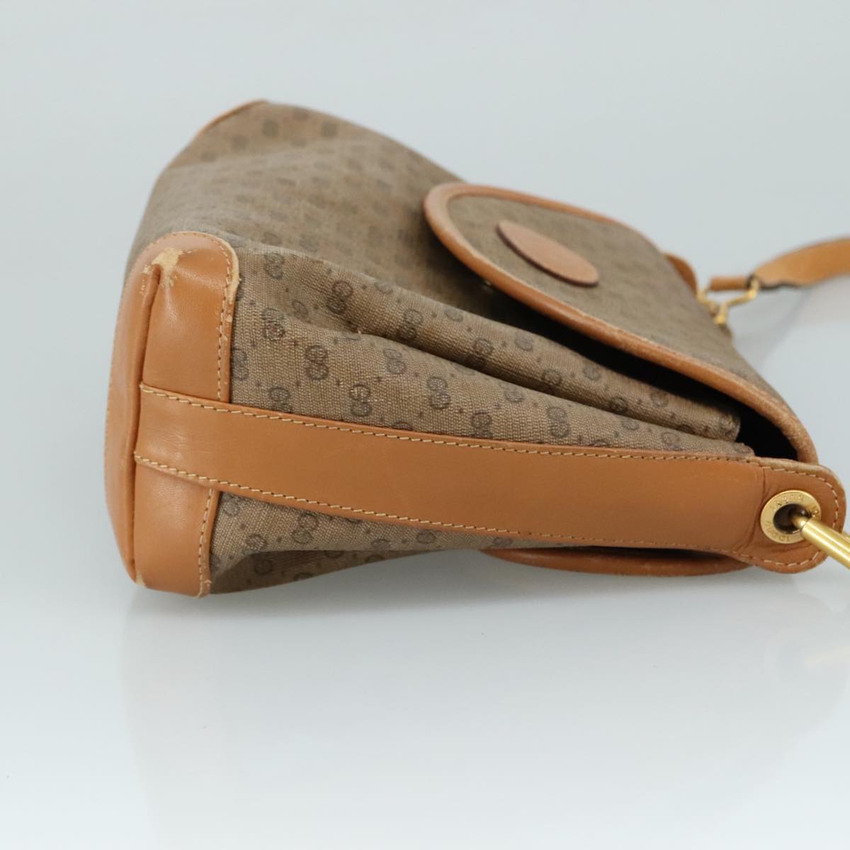 GUCCI Micro GG Supreme Shoulder Bag PVC Beige Gold Auth ep7034