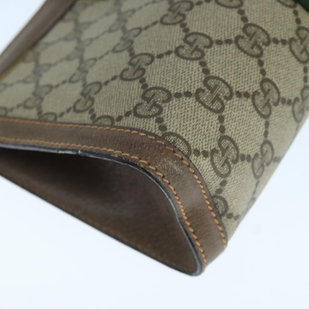 GUCCI GG Supreme Web Sherry Line Clutch Bag PVC Beige Red 64 01 001 Auth ep7072