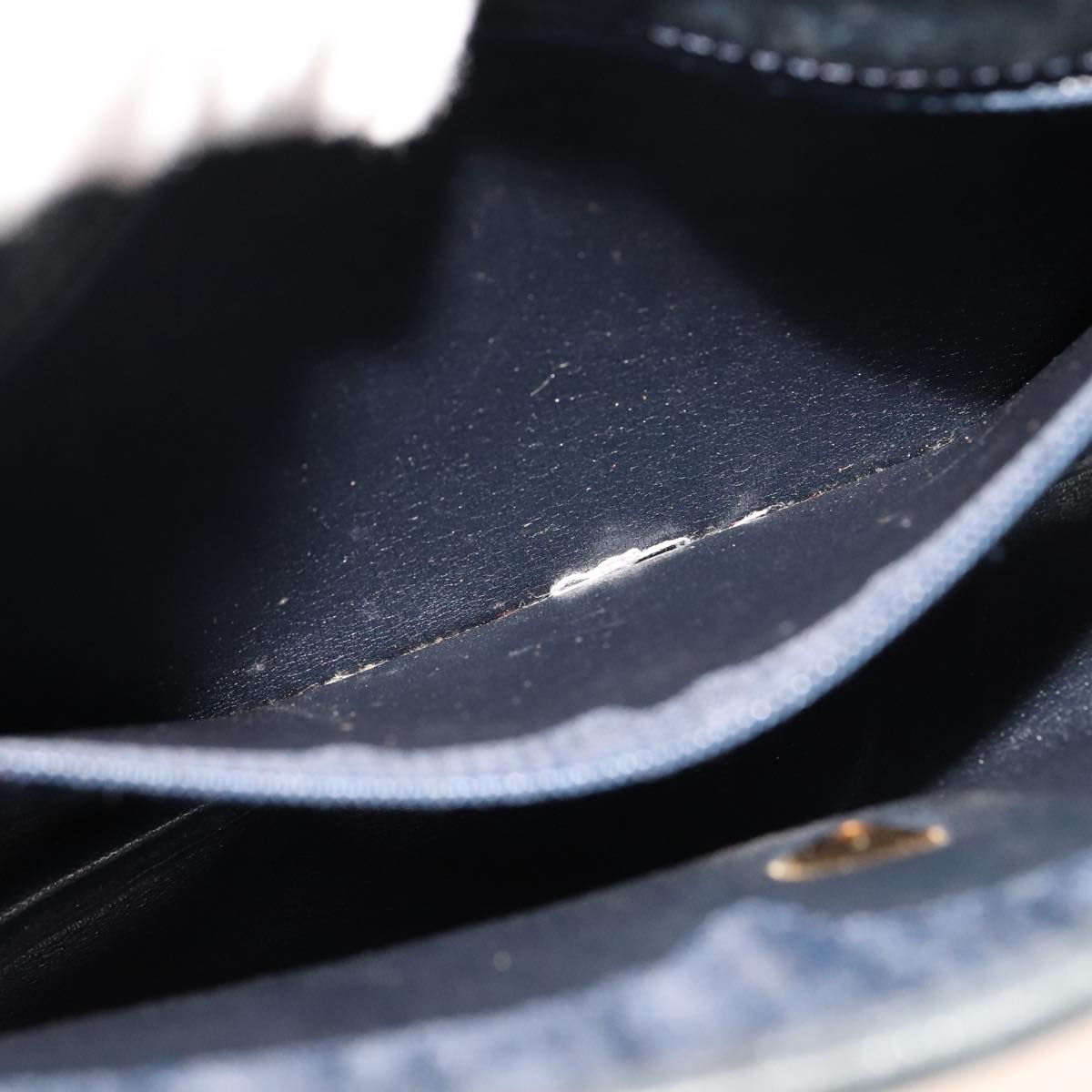 Christian Dior Trotter Canvas Shoulder Bag Navy Auth ep7123