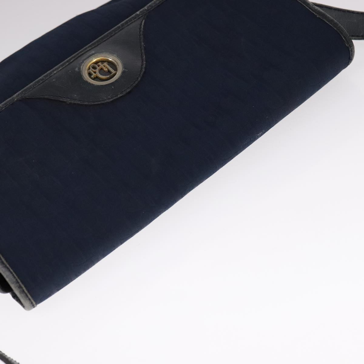 Christian Dior Trotter Canvas Shoulder Bag Navy Auth ep7123