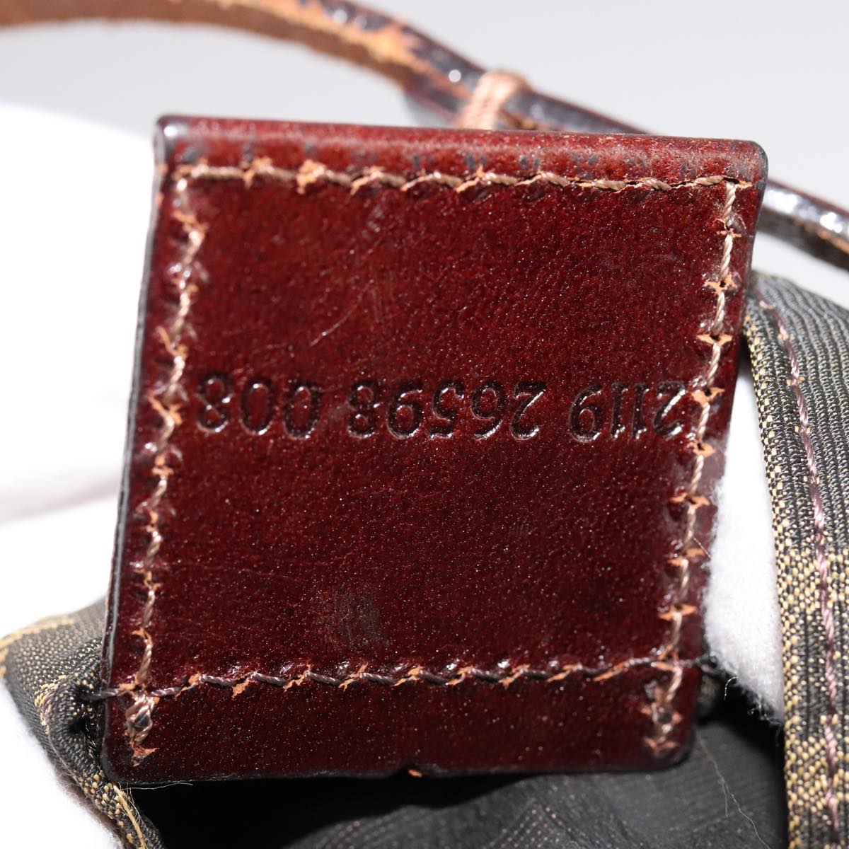 FENDI Zucca Canvas Hand Bag Brown Black Auth ep7128