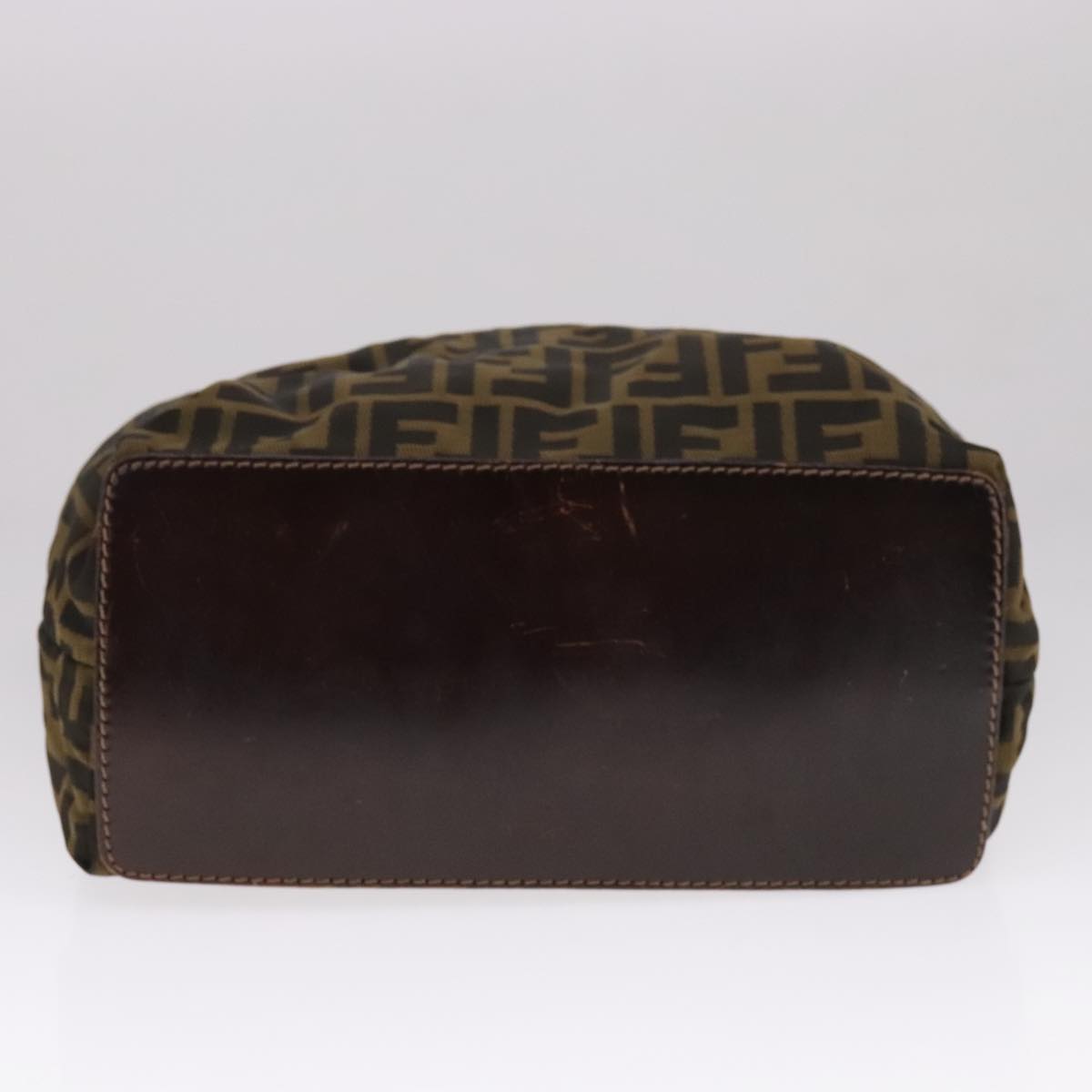 FENDI Zucca Canvas Hand Bag Brown Black Auth ep7128