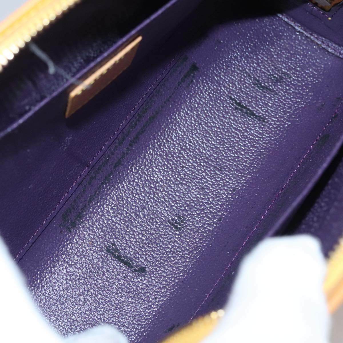 LOUIS VUITTON Epi Dauphine MM Pouch Tassili Yellow LV Auth ep7183