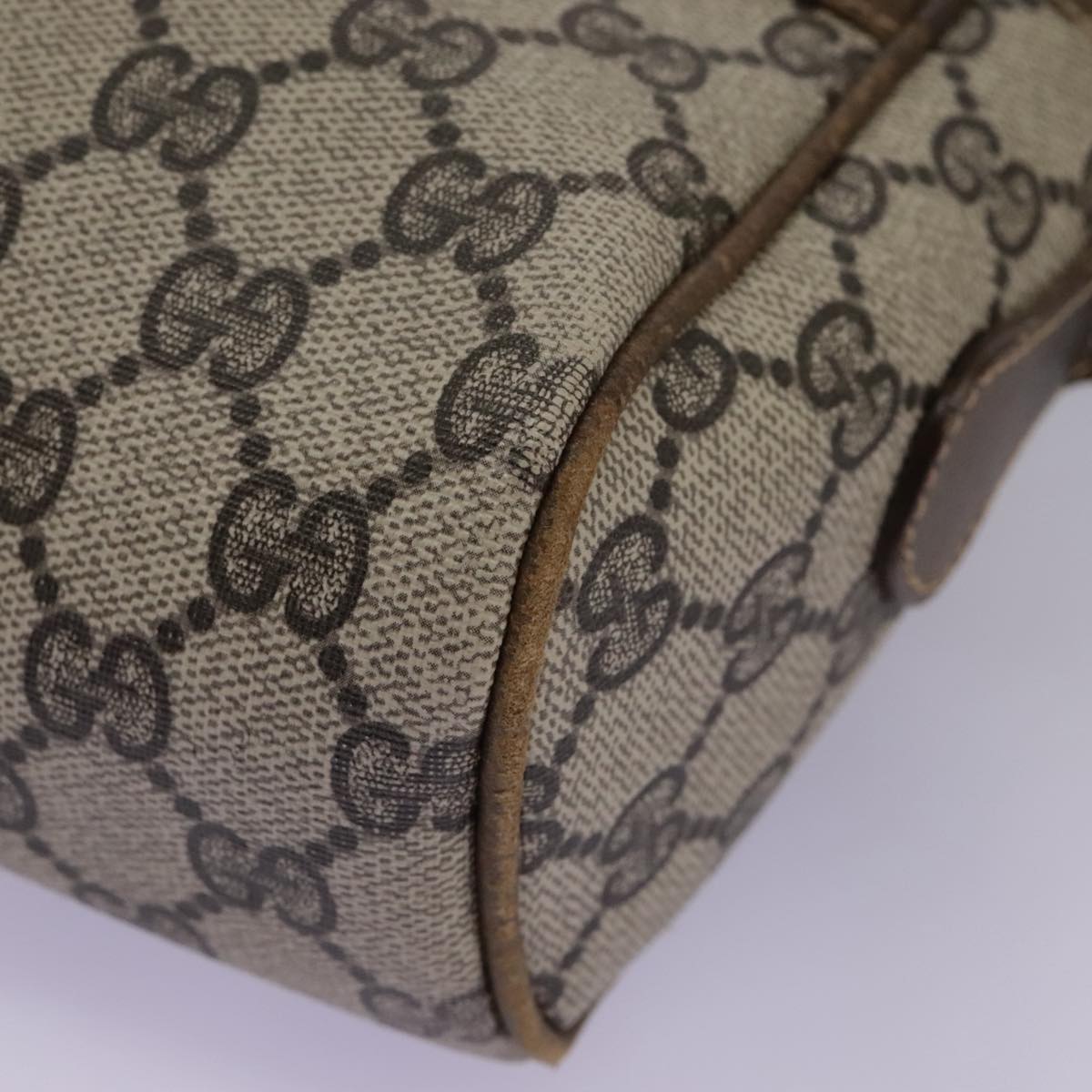 GUCCI GG Supreme Web Sherry Line Shoulder Bag PVC Beige Green Red Auth ep7185