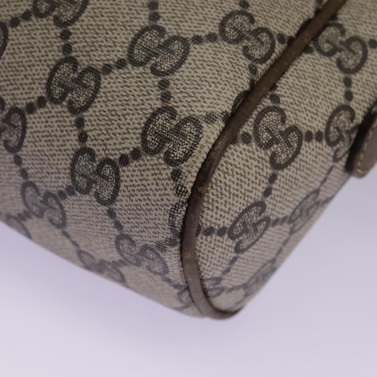 GUCCI GG Supreme Web Sherry Line Shoulder Bag PVC Beige Green Red Auth ep7185