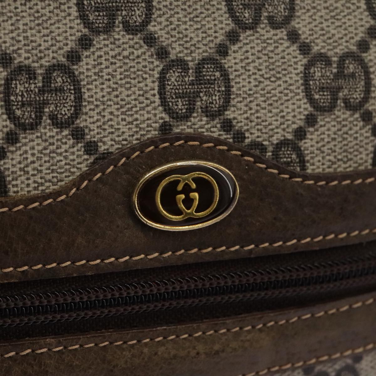 GUCCI GG Supreme Web Sherry Line Shoulder Bag PVC Beige Green Red Auth ep7185