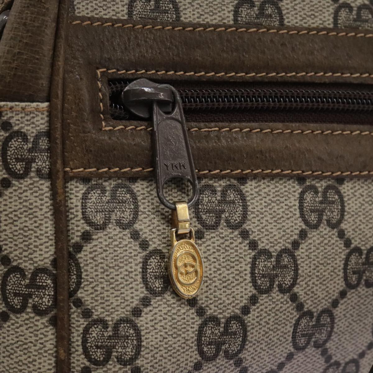 GUCCI GG Supreme Web Sherry Line Shoulder Bag PVC Beige Green Red Auth ep7185