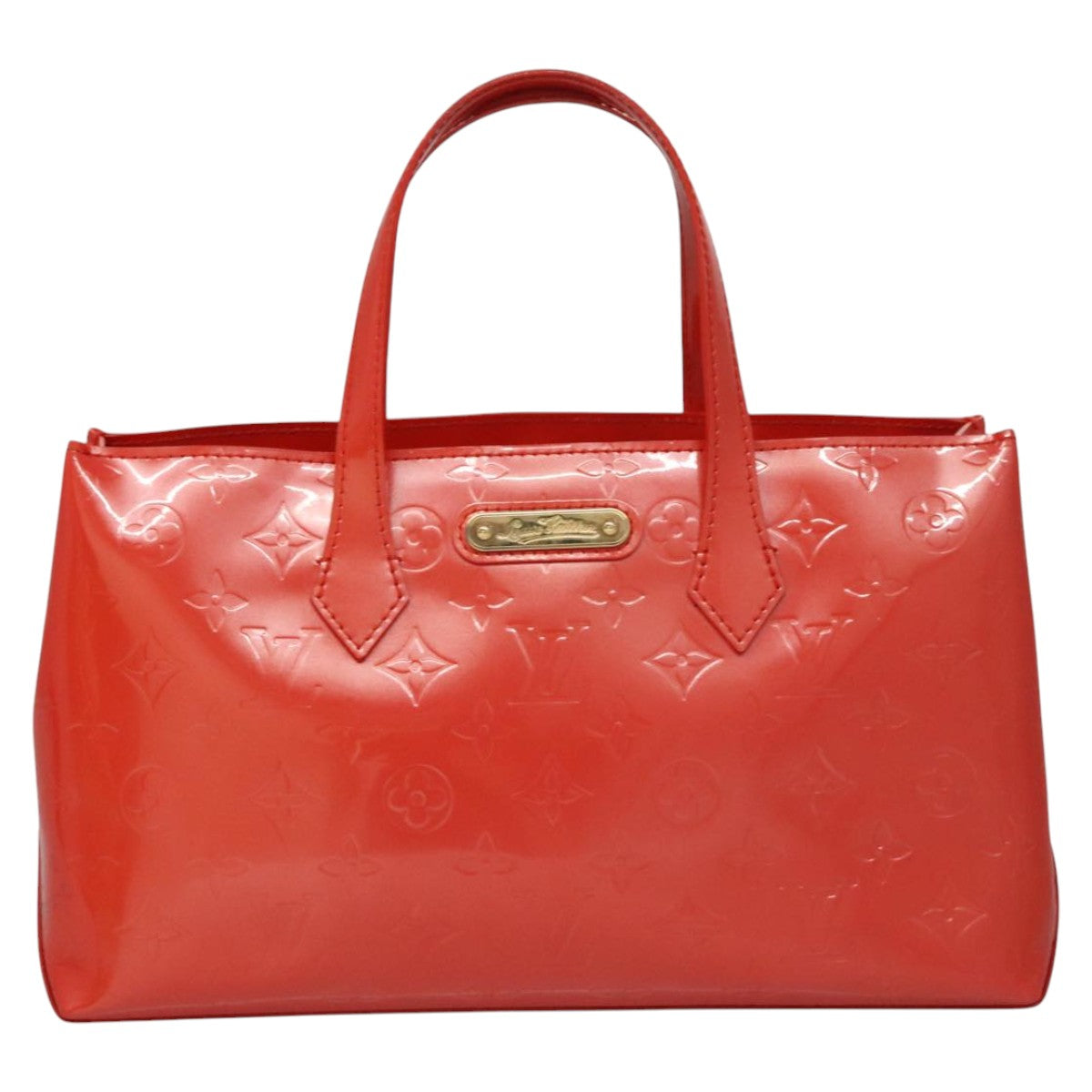 LOUIS VUITTON Monogram Vernis Wilshire PM Hand Bag Orenge M93644 LV Auth ep7188