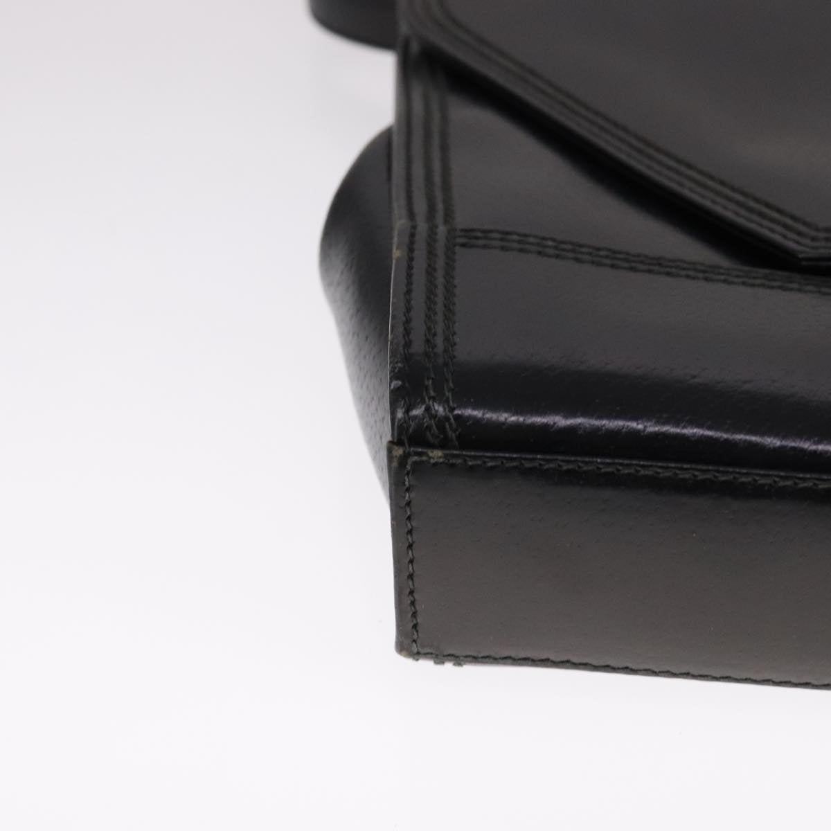 GUCCI Shoulder Bag Leather Black Auth ep7207
