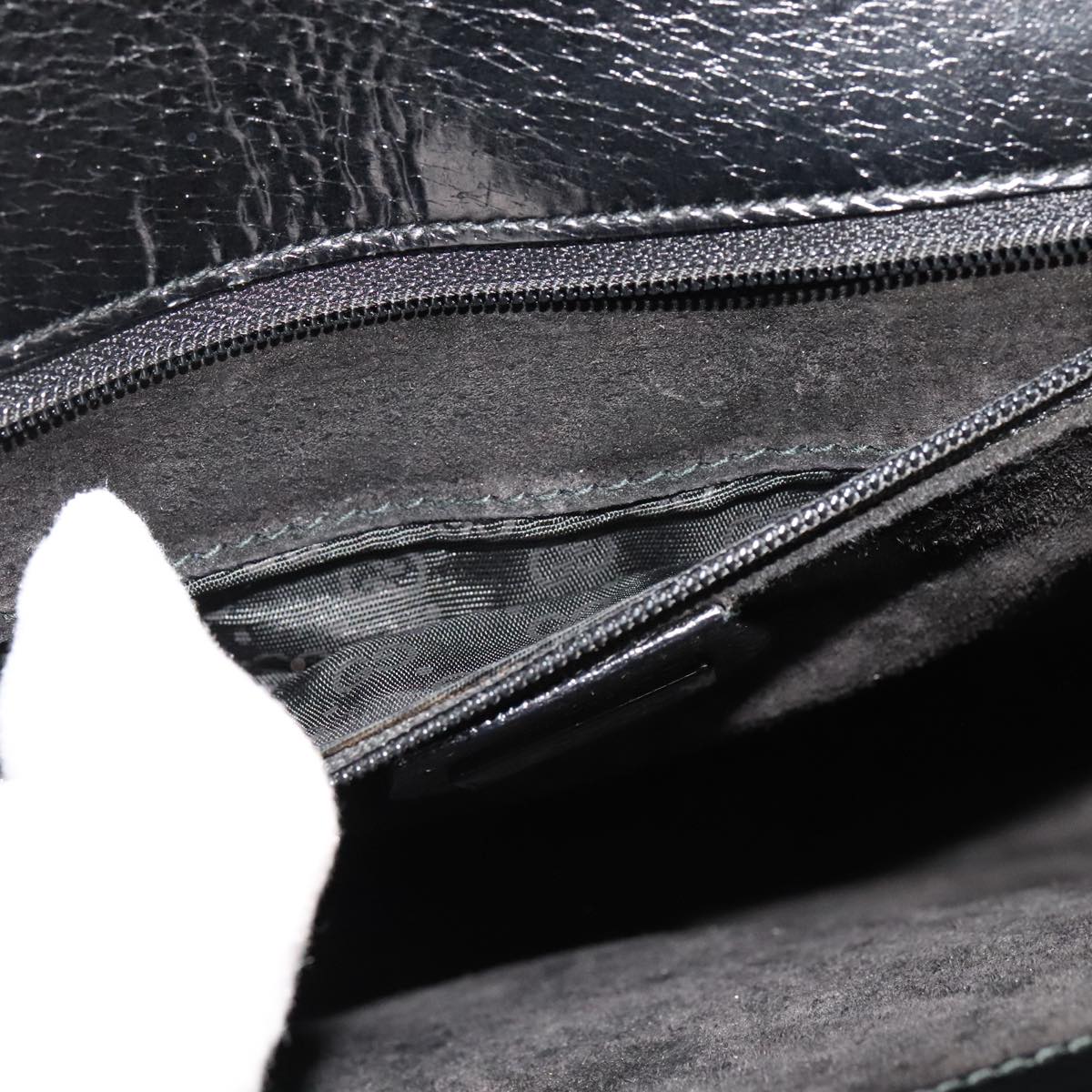GUCCI Shoulder Bag Leather Black Auth ep7207