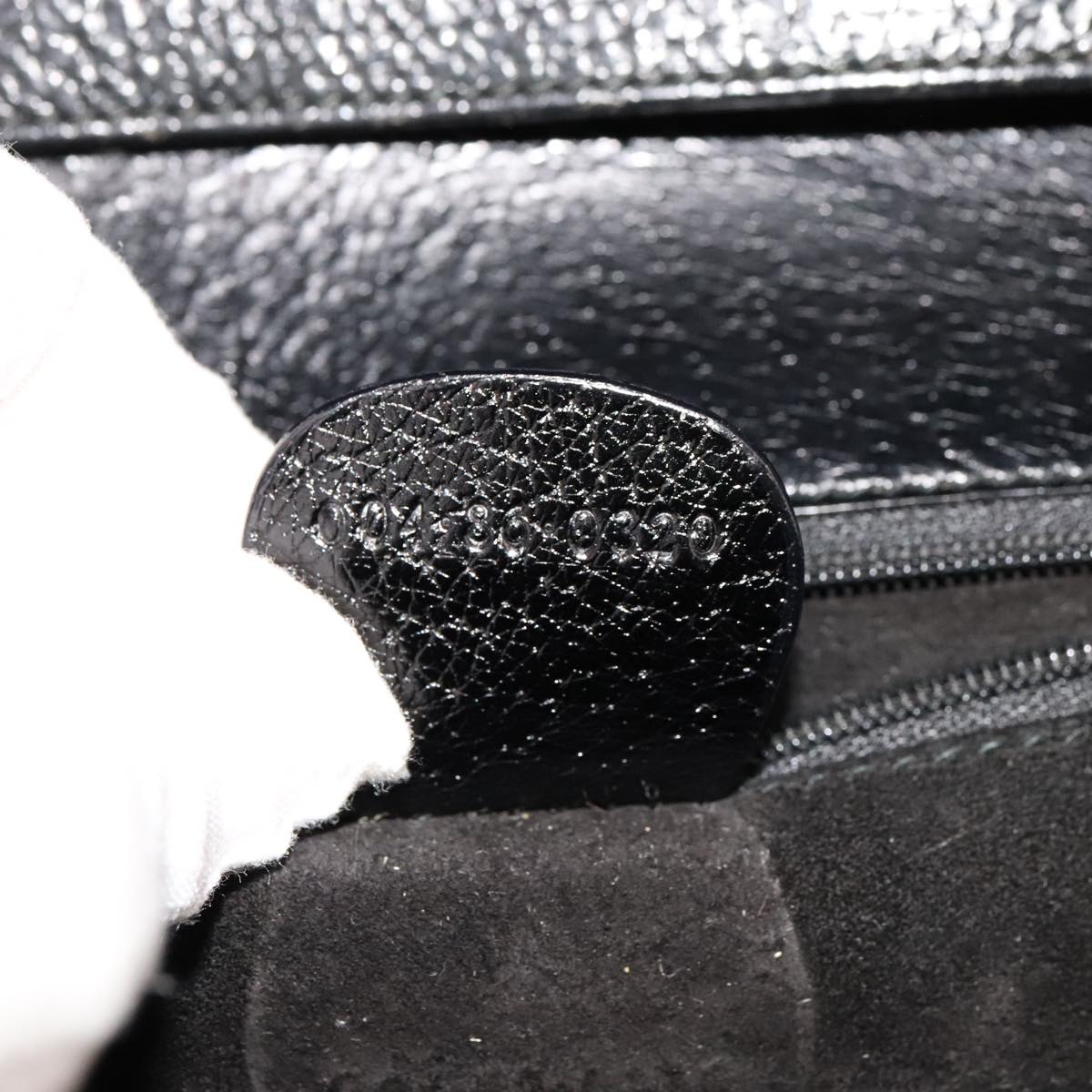 GUCCI Shoulder Bag Leather Black Auth ep7207