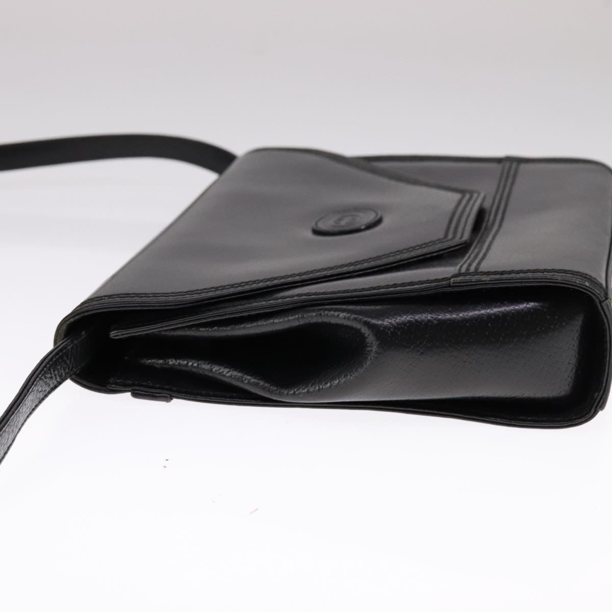 GUCCI Shoulder Bag Leather Black Auth ep7207