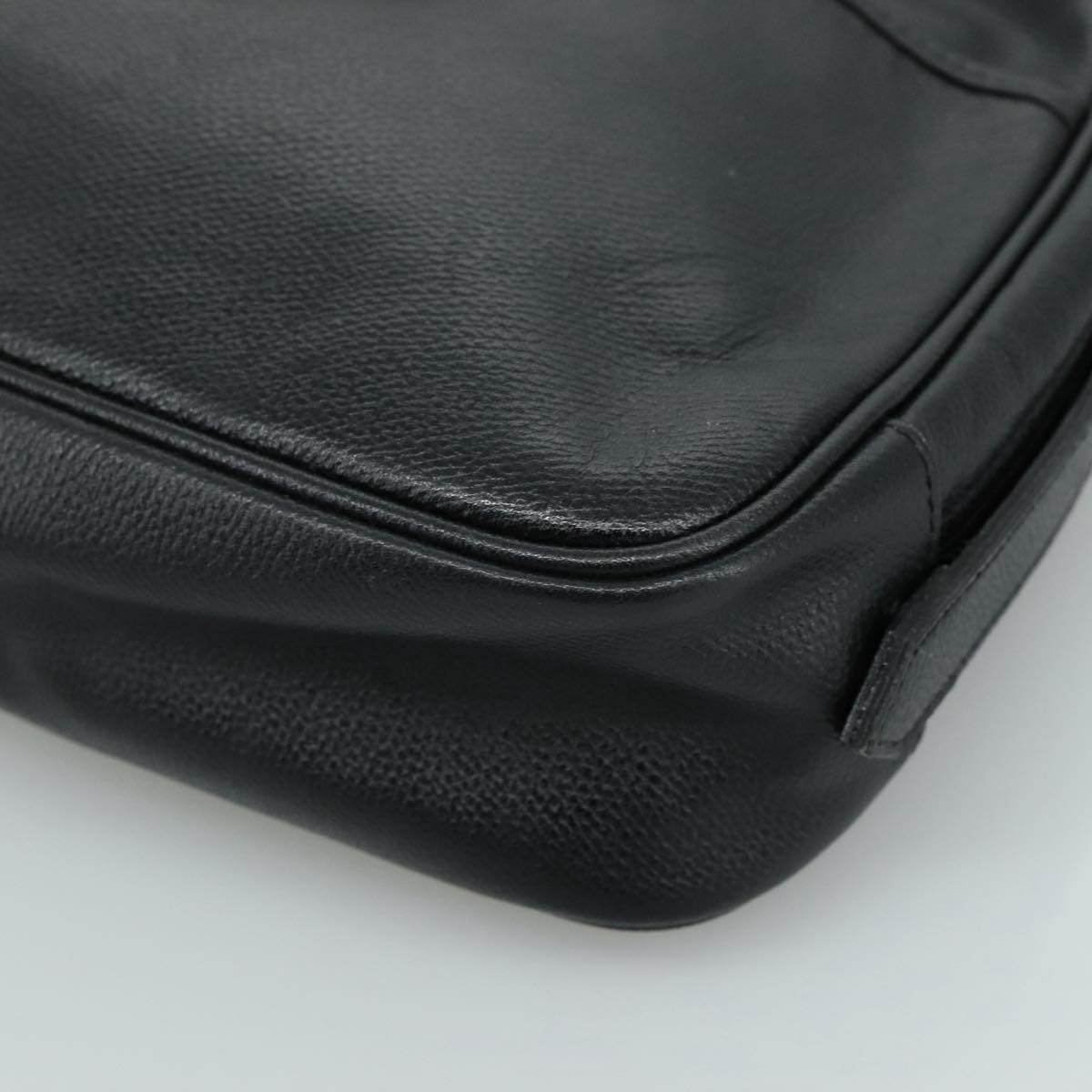 SAINT LAURENT Shoulder Bag Leather Black Auth ep7219