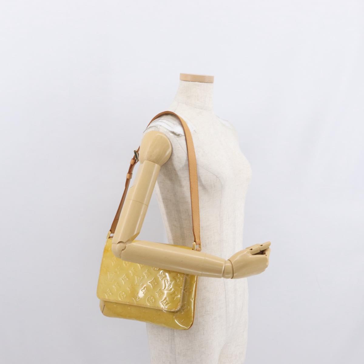 LOUIS VUITTON Monogram Vernis Thompson Street Bag Beige M91301 LV Auth ep7248