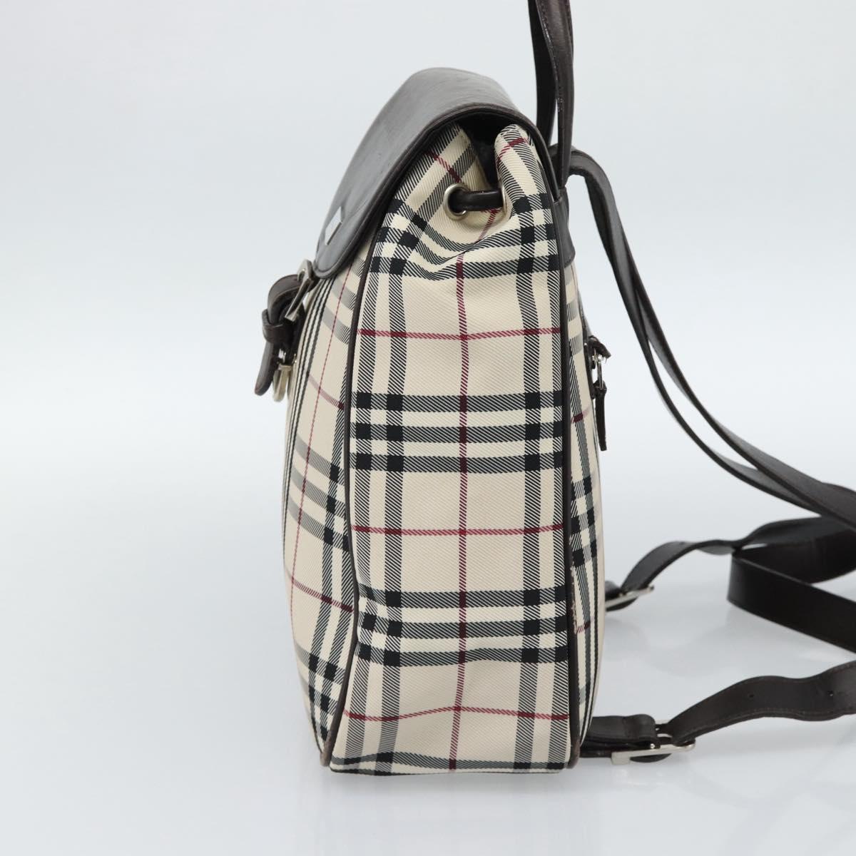 BURBERRY Nova Check Backpack Canvas Beige Brown Auth ep7277