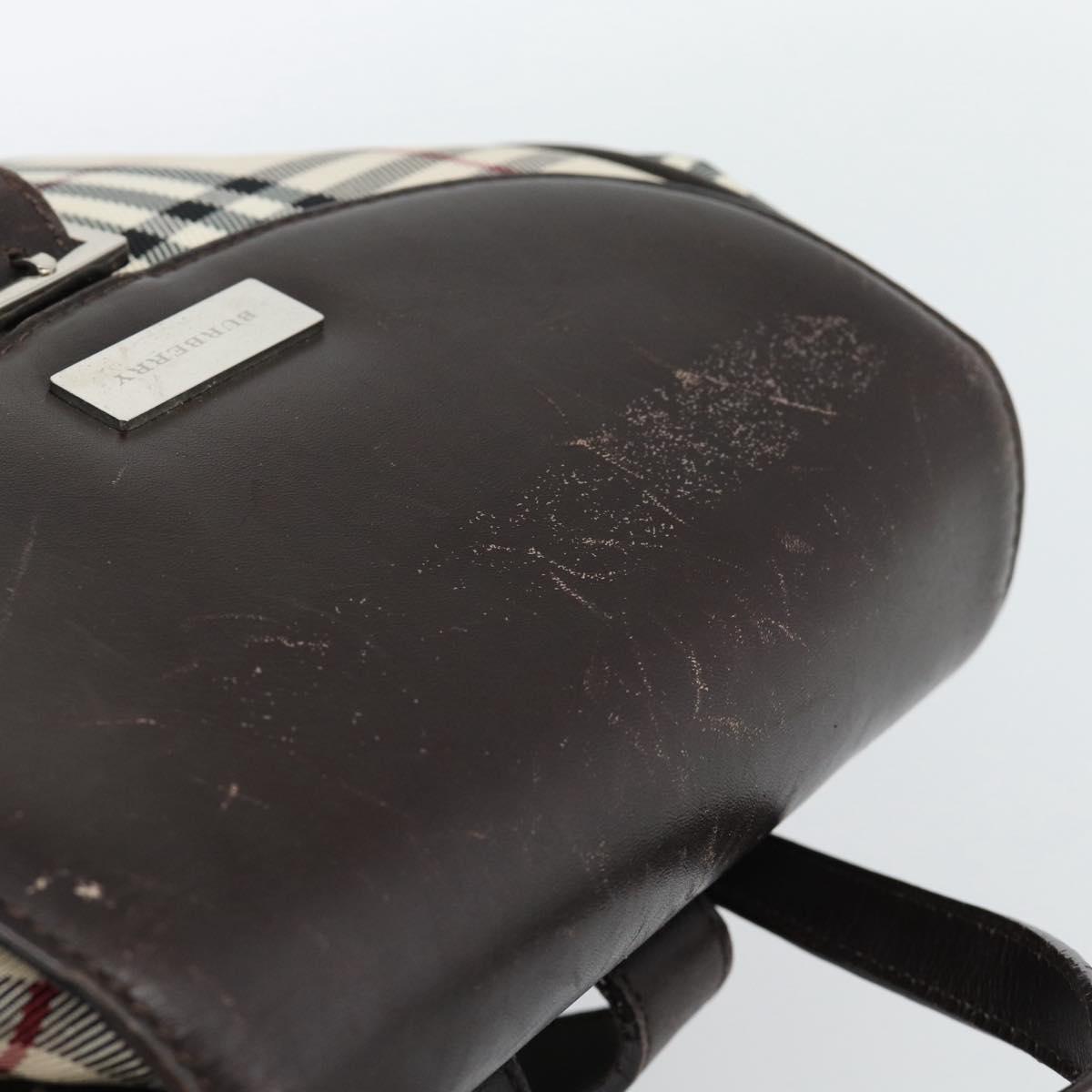 BURBERRY Nova Check Backpack Canvas Beige Brown Auth ep7277