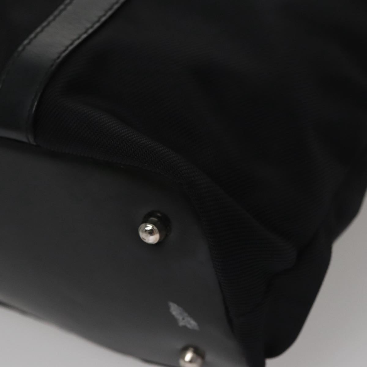 GUCCI Bamboo Hand Bag Nylon Black Auth ep7284