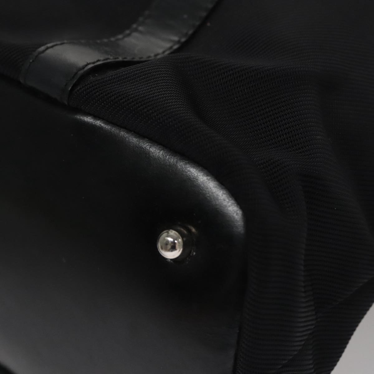 GUCCI Bamboo Hand Bag Nylon Black Auth ep7284