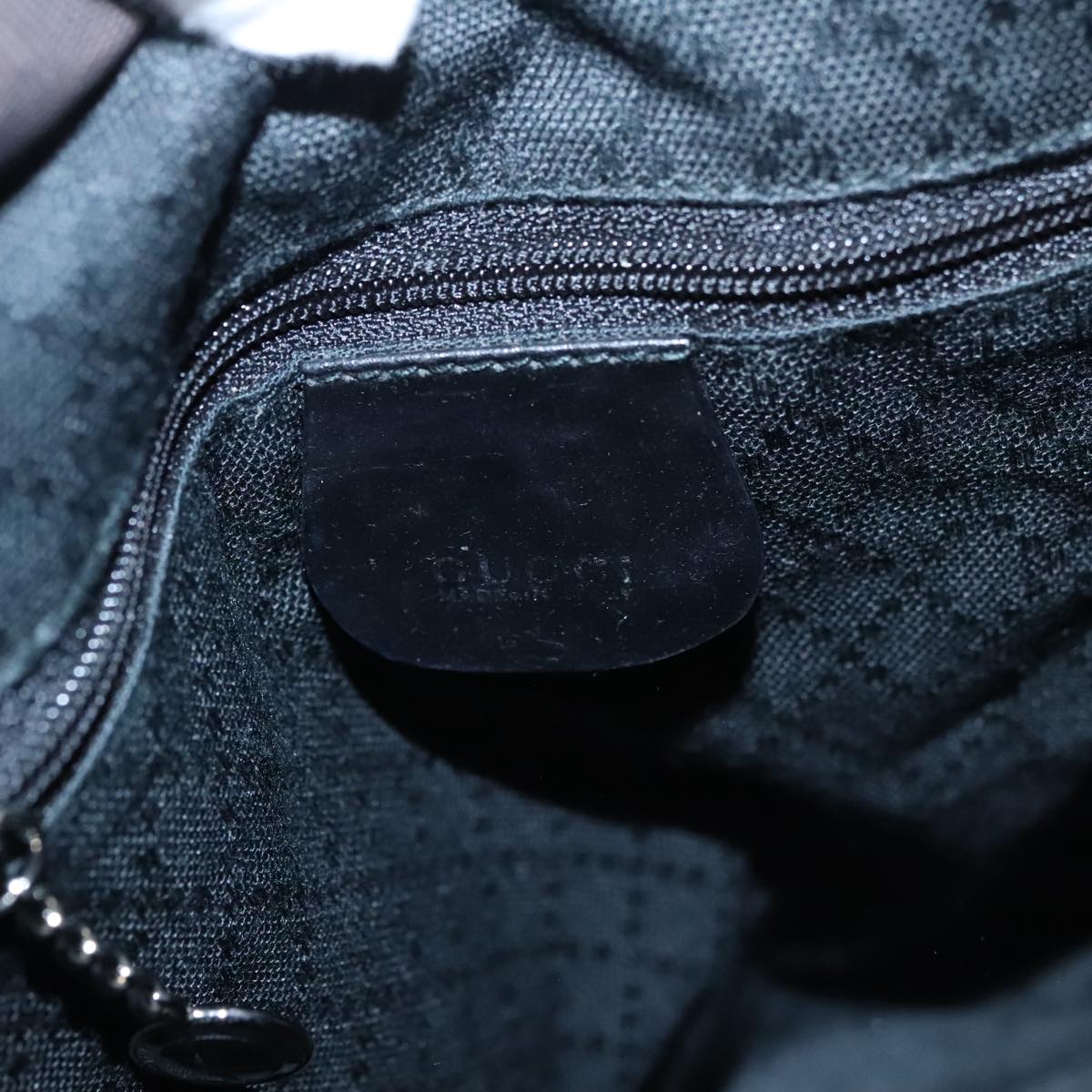 GUCCI Bamboo Hand Bag Nylon Black Auth ep7284