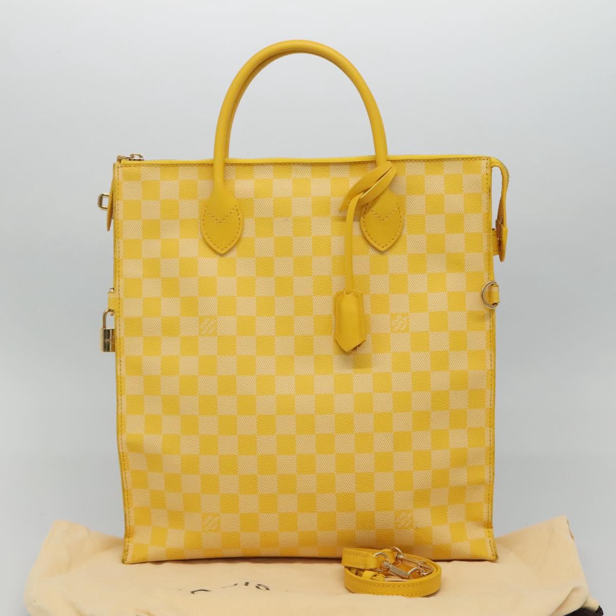 LOUIS VUITTON Damier Color Mobile Shoulder Bag 2way Yellow N41305 LV Auth ep7319