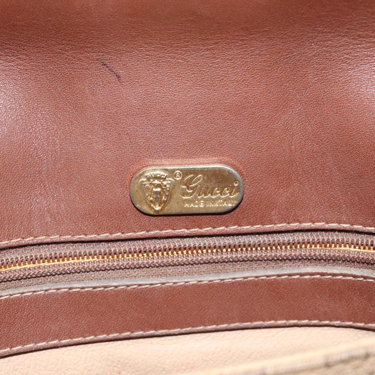 GUCCI Micro GG Canvas Shoulder Bag PVC Beige Auth ep7320