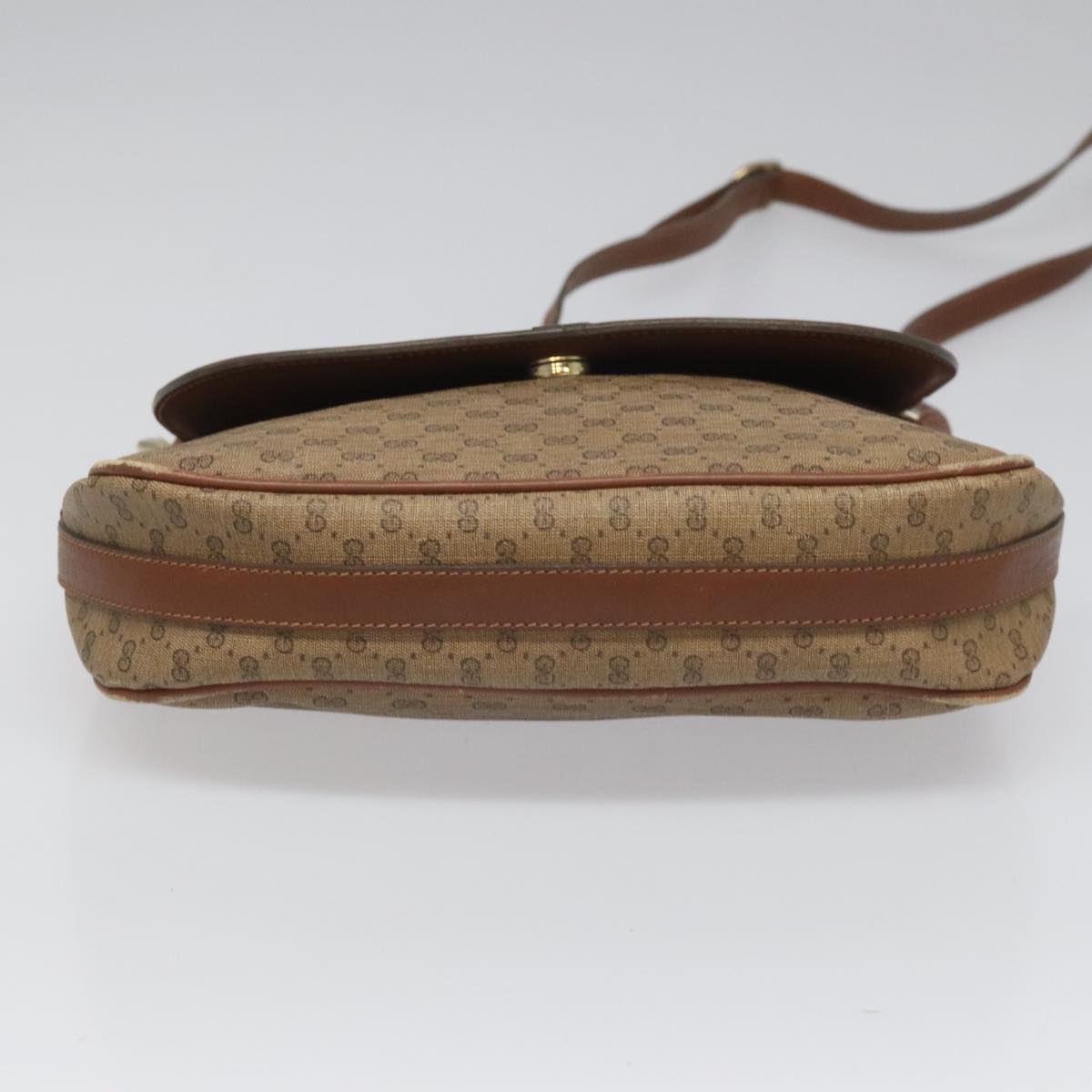 GUCCI Micro GG Canvas Shoulder Bag PVC Beige Auth ep7320