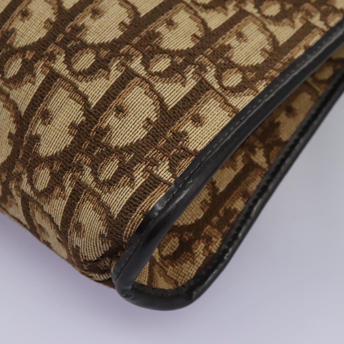 Christian Dior Trotter Canvas Shoulder Bag Brown Auth ep7344