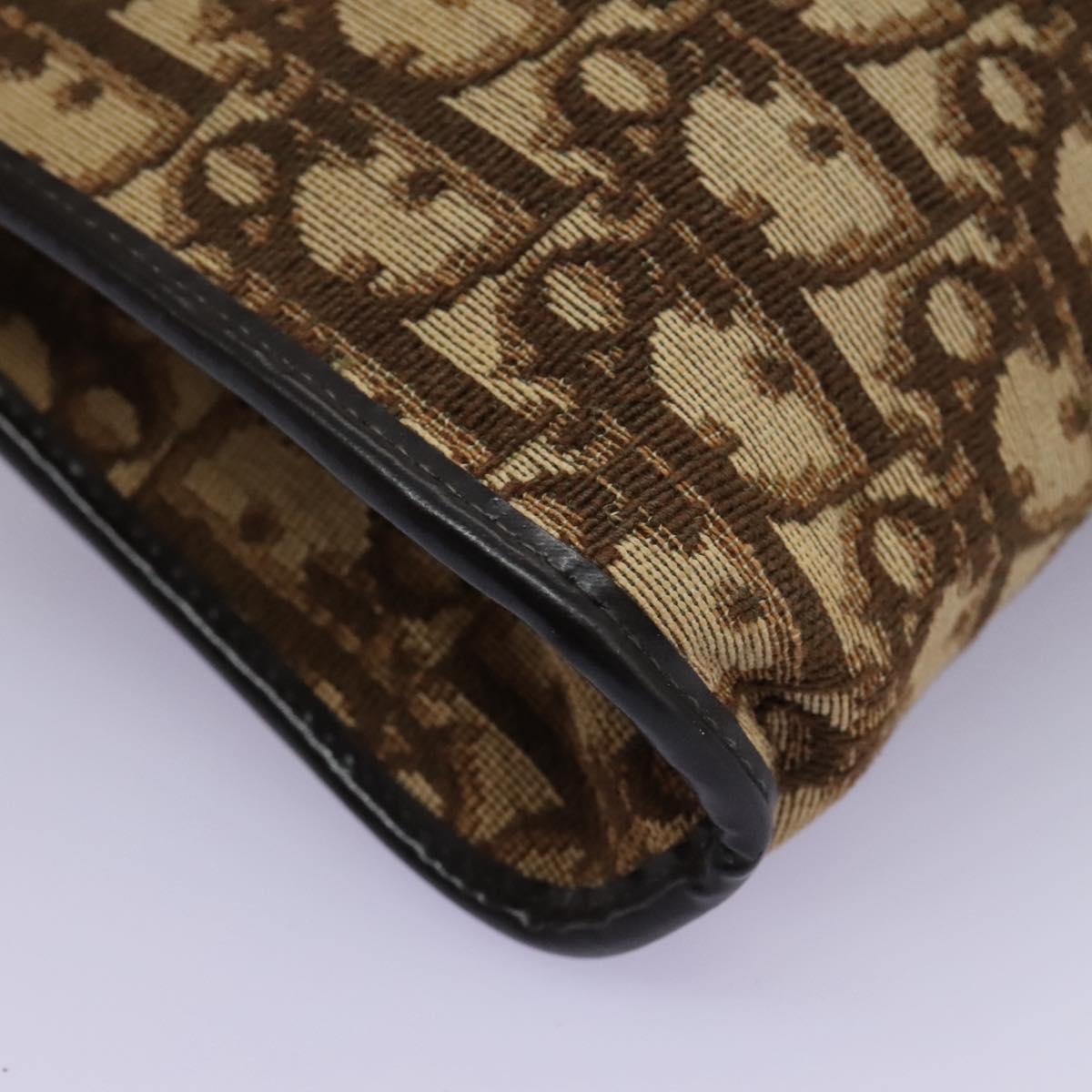 Christian Dior Trotter Canvas Shoulder Bag Brown Auth ep7344