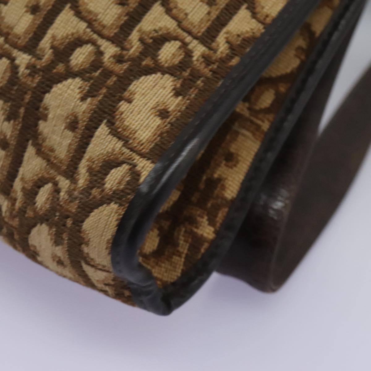 Christian Dior Trotter Canvas Shoulder Bag Brown Auth ep7344