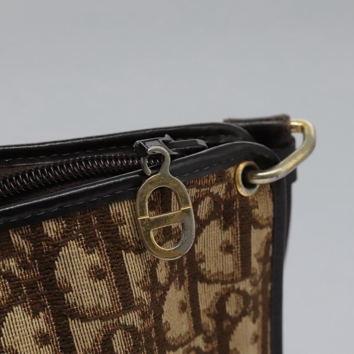 Christian Dior Trotter Canvas Shoulder Bag Brown Auth ep7344