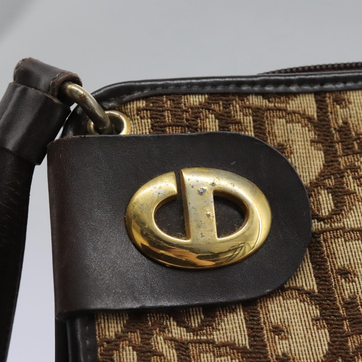 Christian Dior Trotter Canvas Shoulder Bag Brown Auth ep7344