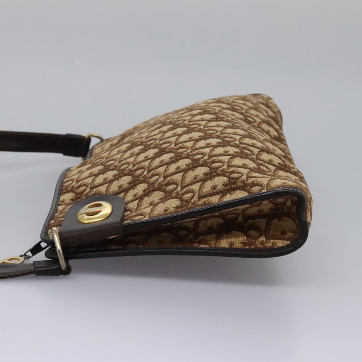 Christian Dior Trotter Canvas Shoulder Bag Brown Auth ep7344