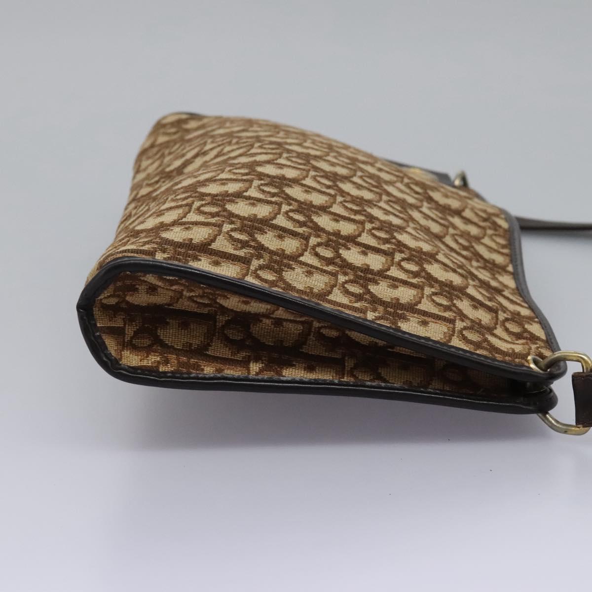 Christian Dior Trotter Canvas Shoulder Bag Brown Auth ep7344