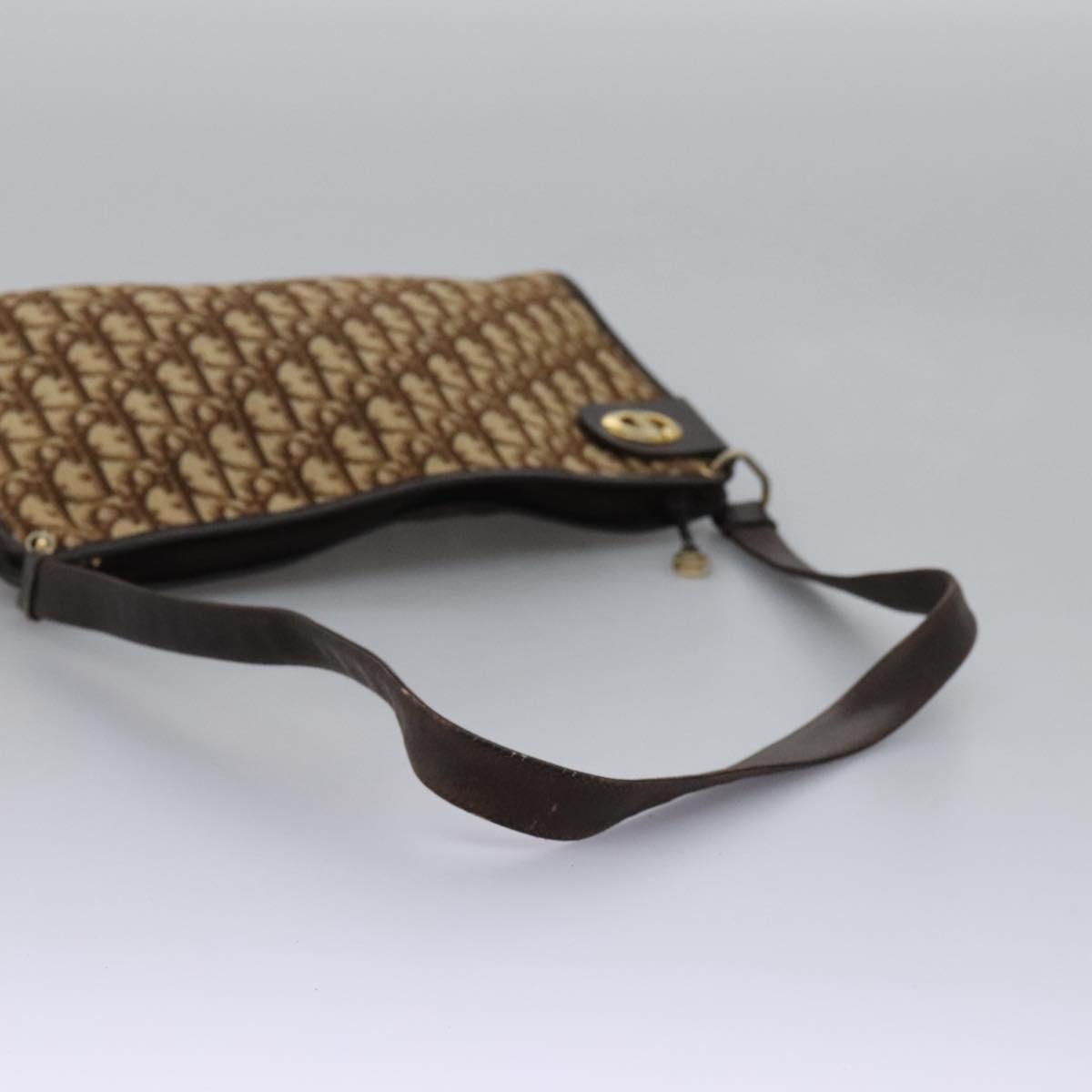 Christian Dior Trotter Canvas Shoulder Bag Brown Auth ep7344