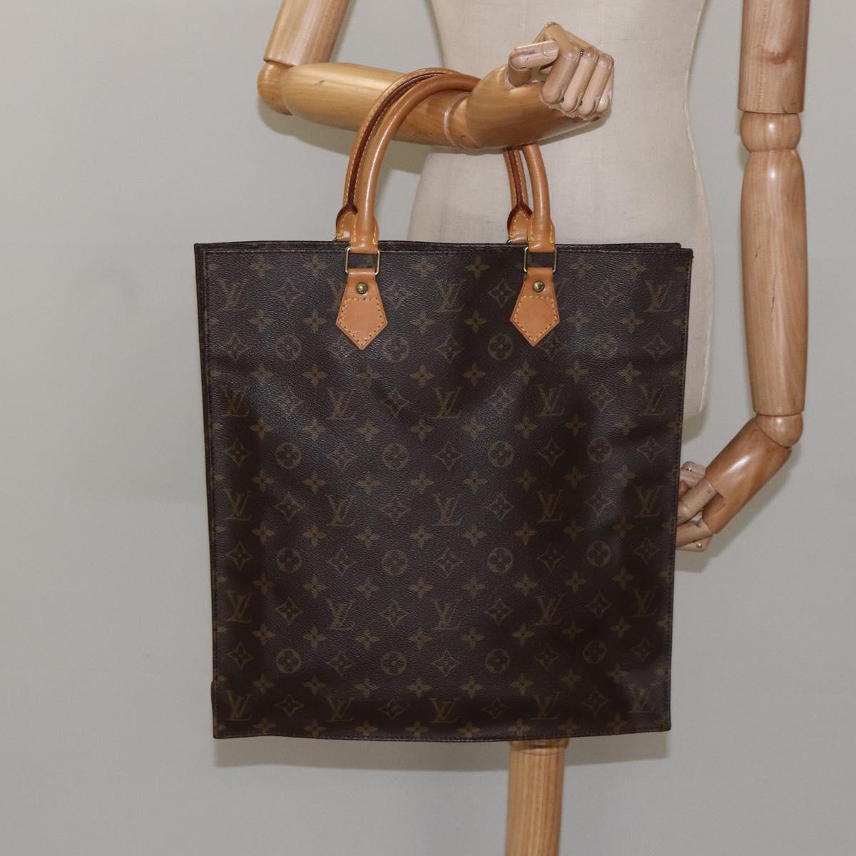 LOUIS VUITTON Monogram Sac Plat Hand Bag M51140 LV Auth ep7390